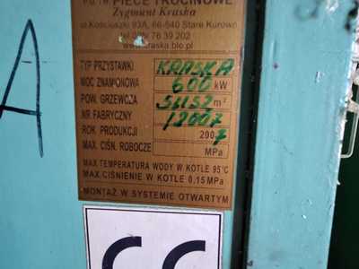 Piec, kocioł na biomase na trociny Kraska 600 kW z podajnikiem