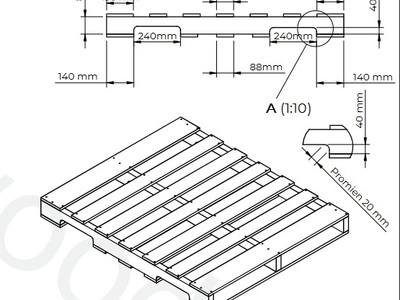paleta amerykańska (na frezowanych kantówkach)